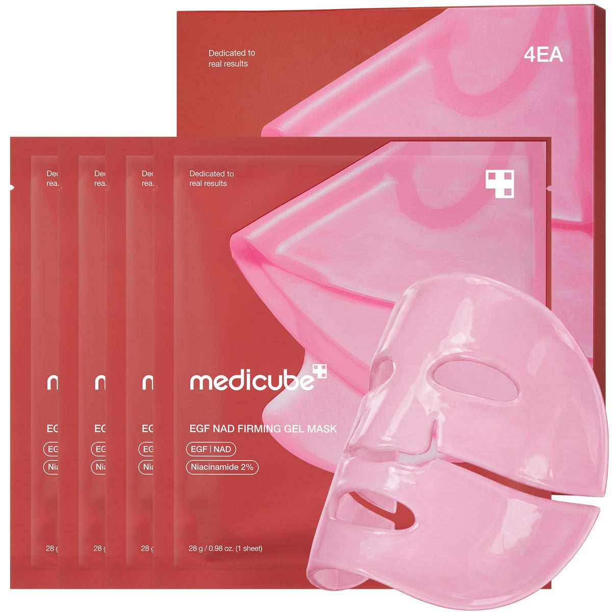 medicube Jelly Gel Mask with Salmon DNA PDRN Pink Collagen, 4EA | Overnight Face Mask for Glass Glow Skin - Elasticity, Hydrating, Firming and Moisturizing, Korean Skincare, 28g x 4ea