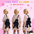 Cat Shaped Purse for Women Crossbody Bag Plush Black Funny Furry Fuzzy Shoulder Bag Cute Animal Purse(Black Cat)