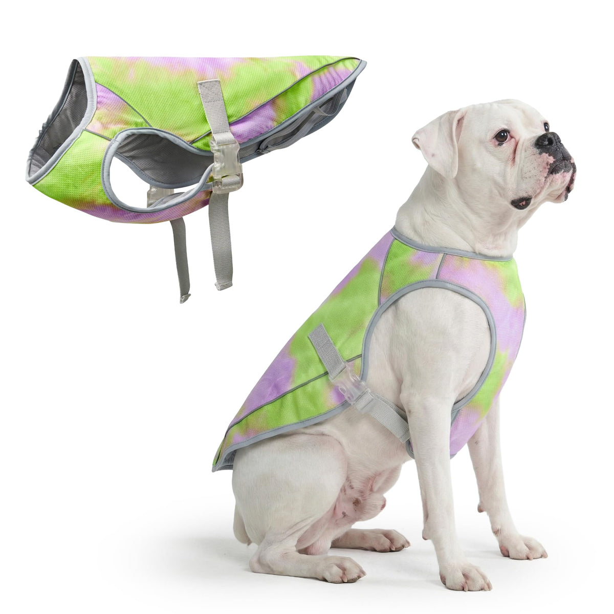 Spark Paws Dog Cooling Vest - SPF 50 UV Sun Protection - Summer Heat Relief Gear for Dogs, Lightweight, Evaporative Cooling - Dog Anxiety Relief Vest During Hot Days - Snowcone, XL