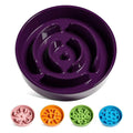 LE TAUCI Dog Bowls Slow Feeder Ceramic, 1.5 Cup Slow Feeding Bowl for Small and Medium Breed, Puzzle Dog Food Bowl for Fast Eater, Maze Purple