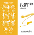 NatureWise Vitamin D3 2000iu (50 mcg) 1-Year Supply for Immune Support, Healthy Muscle Function, and Bone Health - Non-GMO, Gluten Free in Organic Extra Virgin Olive Oil, (Mini Softgel), 360 Count