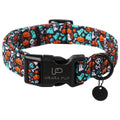 Fall Plaid Dog Collar with Maple Leaf Charm – Adjustable Autumn Checkered Dog Collar for Small Medium Large Dogs, Soft Cotton Puppy Collars with Quick Release Buckle and Metal D-Ring