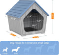 Bifanuo Dog House Outdoor Indoor for Small Dogs - Plastic Pet Shelter, Easy-Assemble & Weather-Resistant for Living Room, Balcony (Blue, 18" L x 22.4" W x 22.2" H)