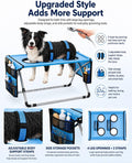 Dog Grooming Hammock Stand, Foldable Dog Bath Holder Sling Shower Chair | Heavy-Duty Pet Bath Stool for Small & Medium Dogs, Home Salon Grooming, Washable Mesh, Joint Support & Restraint(Blue,Base)