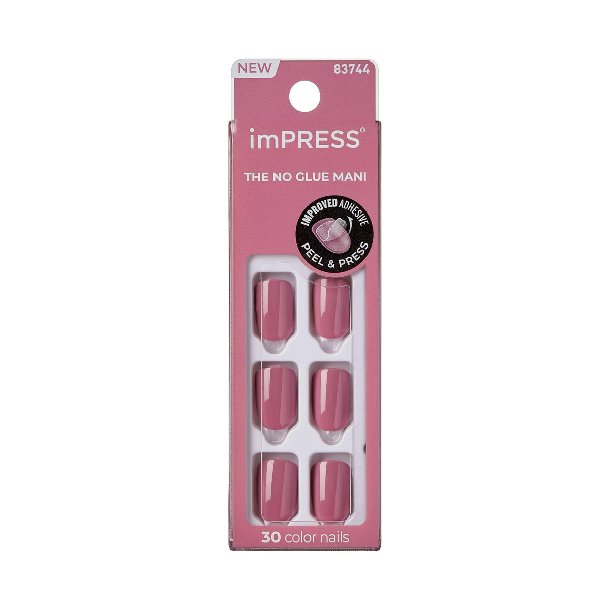 Kiss Impress Mini Mani Press On Nails for Girls & Tween Kids, 20 Super Duper Short Squoval Press-Ons with Pink Glitter Sprinkle, Mom Approved for Small Nail Beds, No Glue Needed, Mini File Included