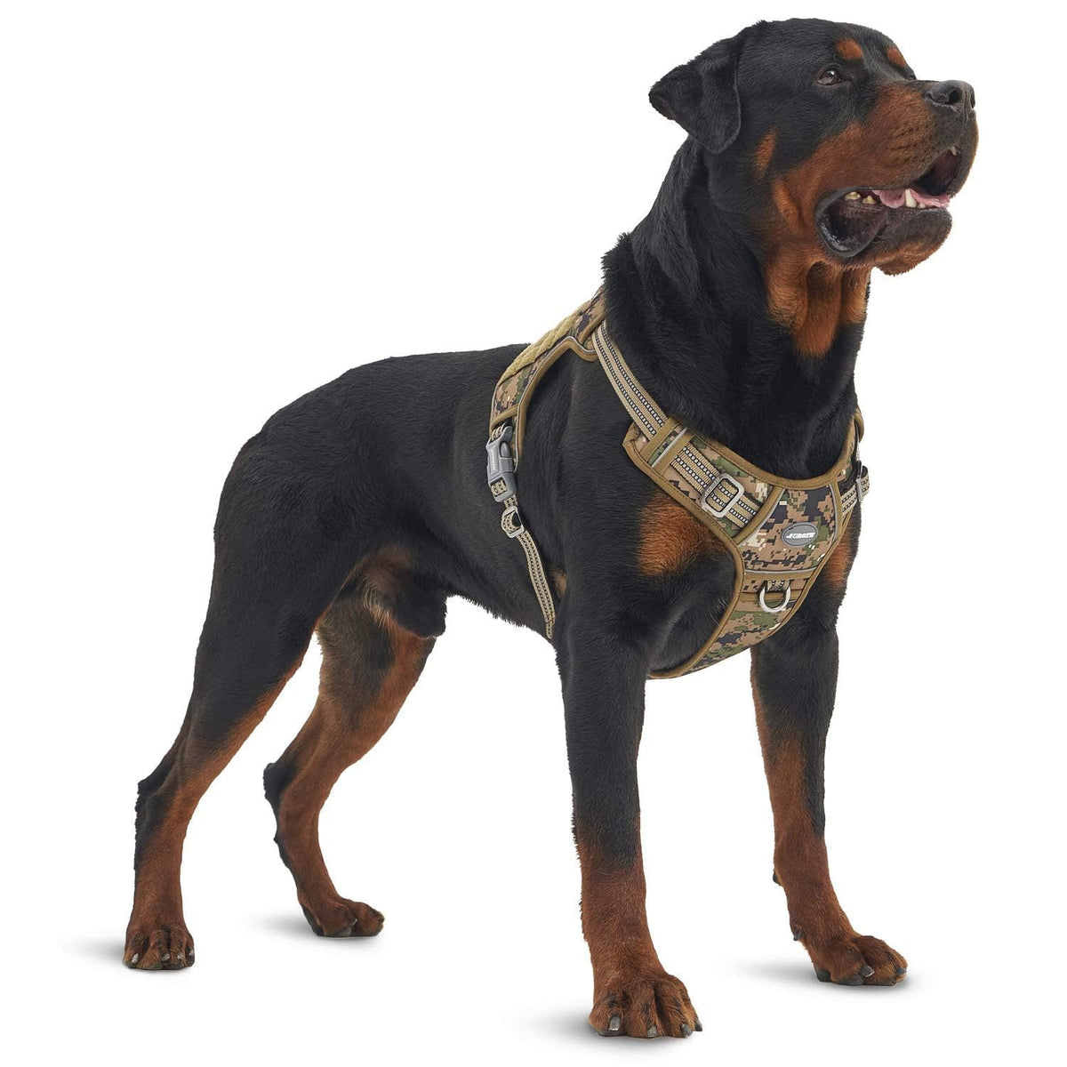 Auroth Tactical Dog Harness for Large Dogs No Pull Adjustable Pet Harness Reflective K9 Working Training Easy Control Pet Vest Military Service Dog Harnesses Army Yellow L
