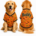 Personalized Halloween Dog Shirt, Custom Pet Shirt with Name, Pumpkin Bat Spider Web Dog Costume