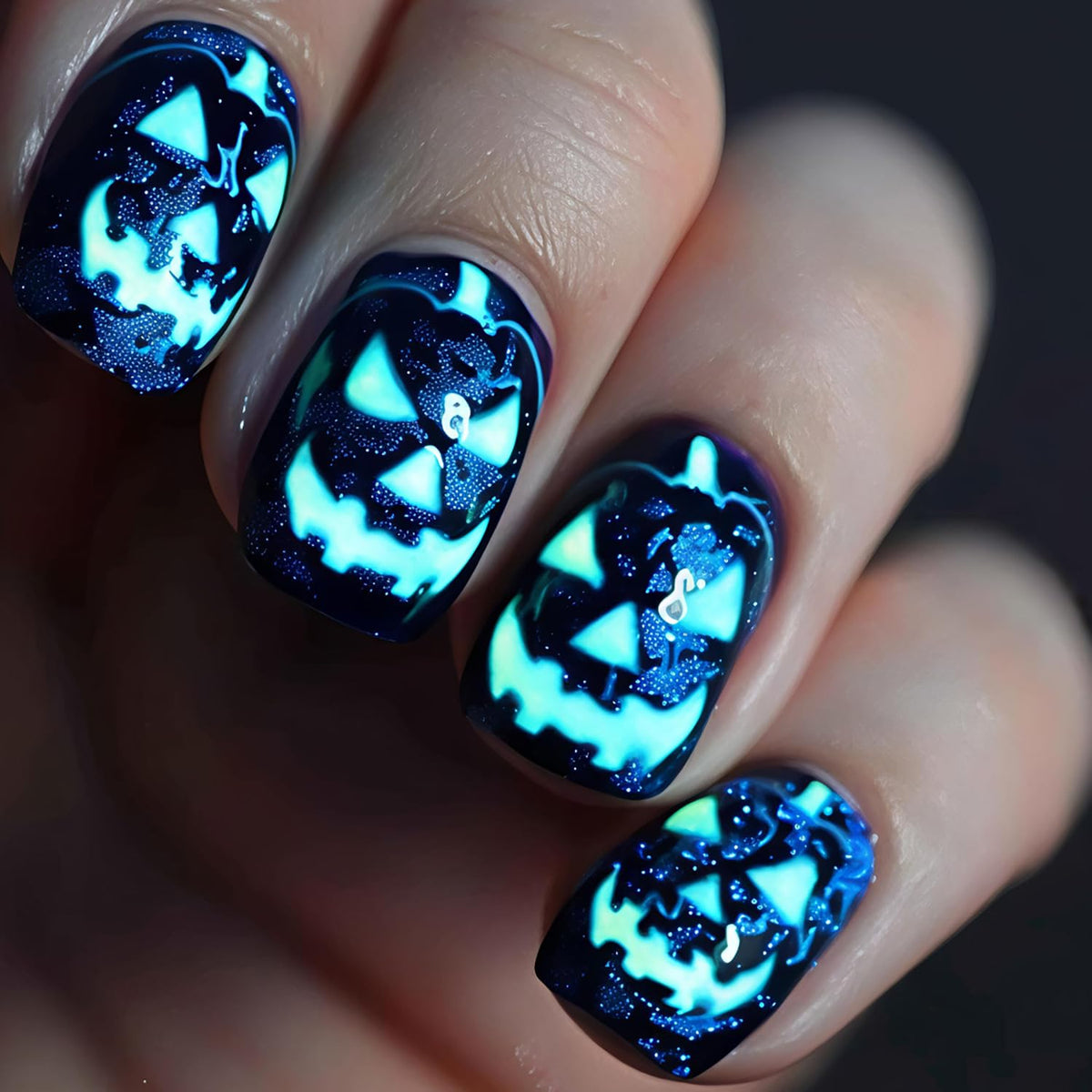 Pink Halloween Press on Nails Long Coffin Fake Nails Cute Ghost Bat Spider Web Design Glossy Acrylic Nails Reusable Stick on Nails Full Cover Artificial Nails Halloween Costume Party Daily Nail Decor