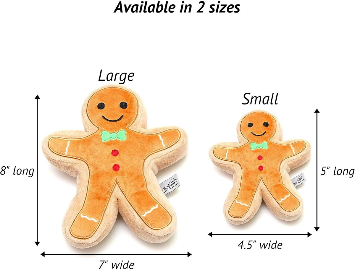 Midlee Christmas Sugar Cookie Plush Dog Toy (Gingerbread Man, Small)