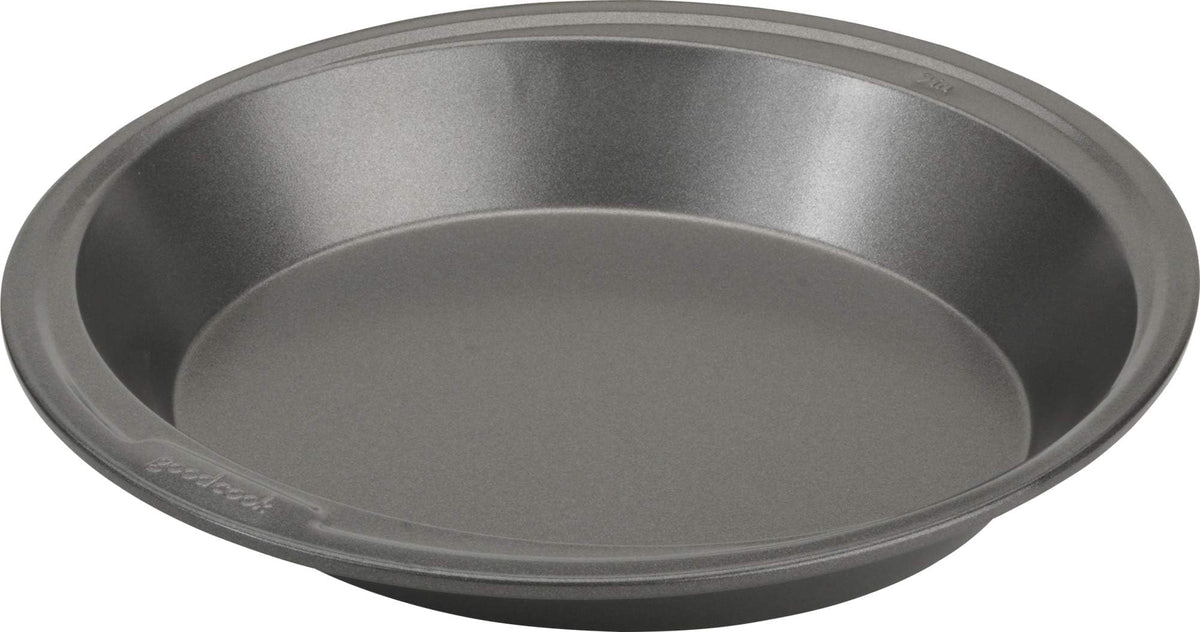 GoodCook Everyday Pie Pan Scratch-Resistant Nonstick Heavy Duty Steel Construction with Wide Rim, 9-Inch, Gray
