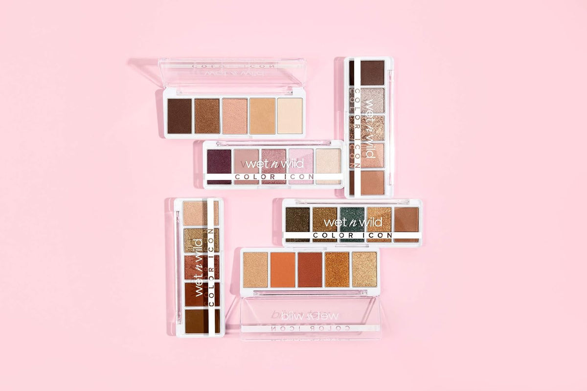 wet n wild Color Icon Eyeshadow Makeup 5 Pan Palette, Matte, Shimmer, Metallic, Long Wearing, Rich Buttery Pigment, Cruelty Free - Walking On Eggshells
