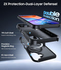 Magnetic for iPhone 16 Case Rugged Dual-Layer Shockproof Black