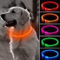 BSEEN Light Up Dog Collar - LED Dog Collar Rechargeable, Glowing Pet Collars for Small Medium Large Dogs, TPU Cuttable Lighted Puppy Collar, Safety Dog Lights for Night Walking (Green 70cm)