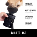 GORILLA GRIP Portable Dog Water Bottle, Food Grade Silicone, 16oz Black