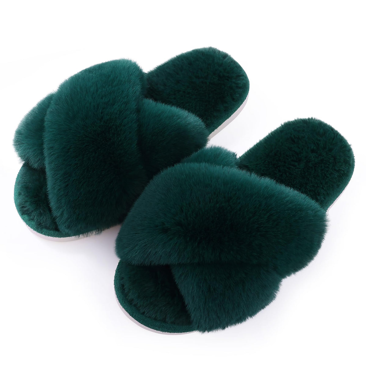 Evshine Memory Foam Fuzzy House Slippers for Women