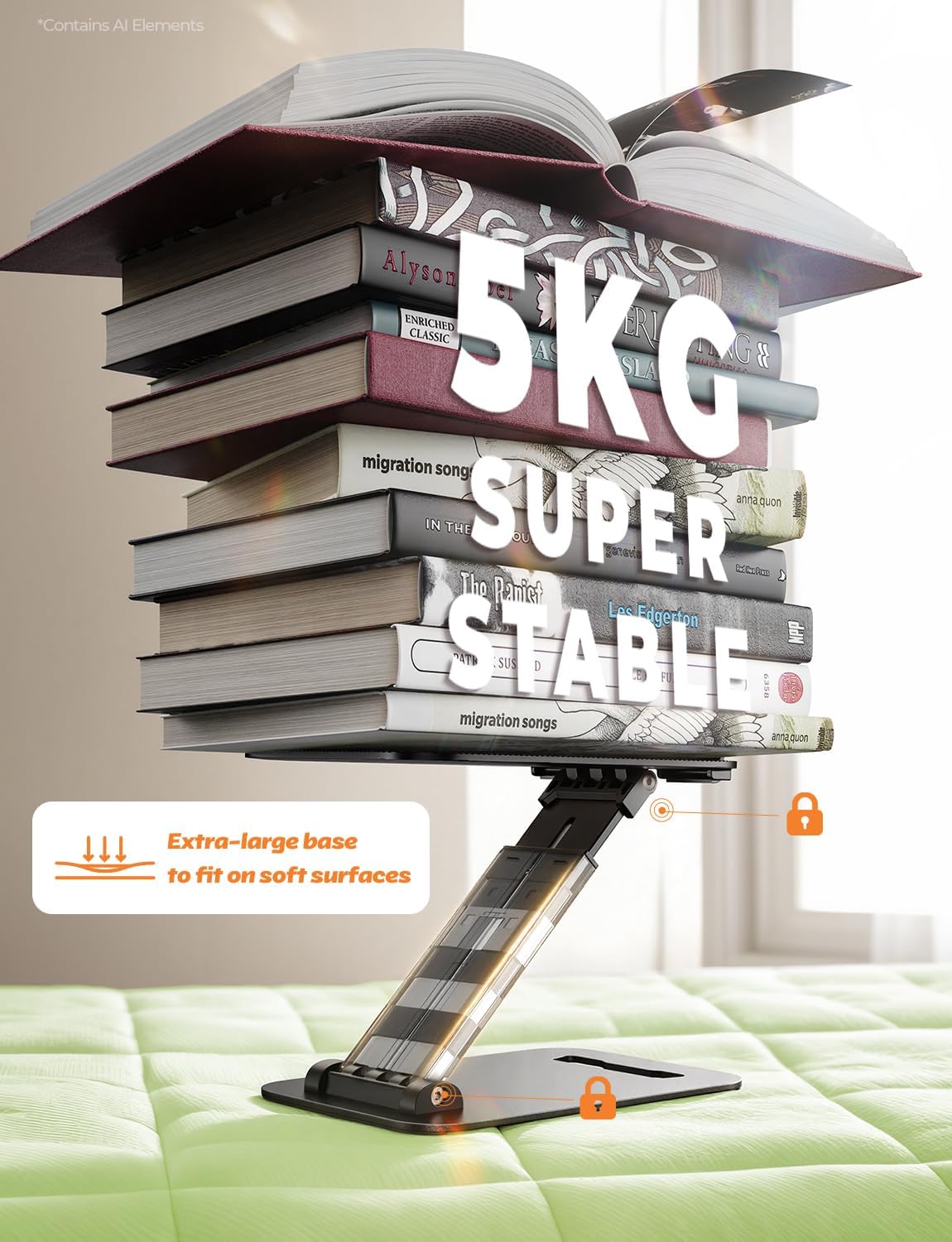 LISEN iPad Stand Tablet Holder for Desk, Kindle Accessories Stand for Apple