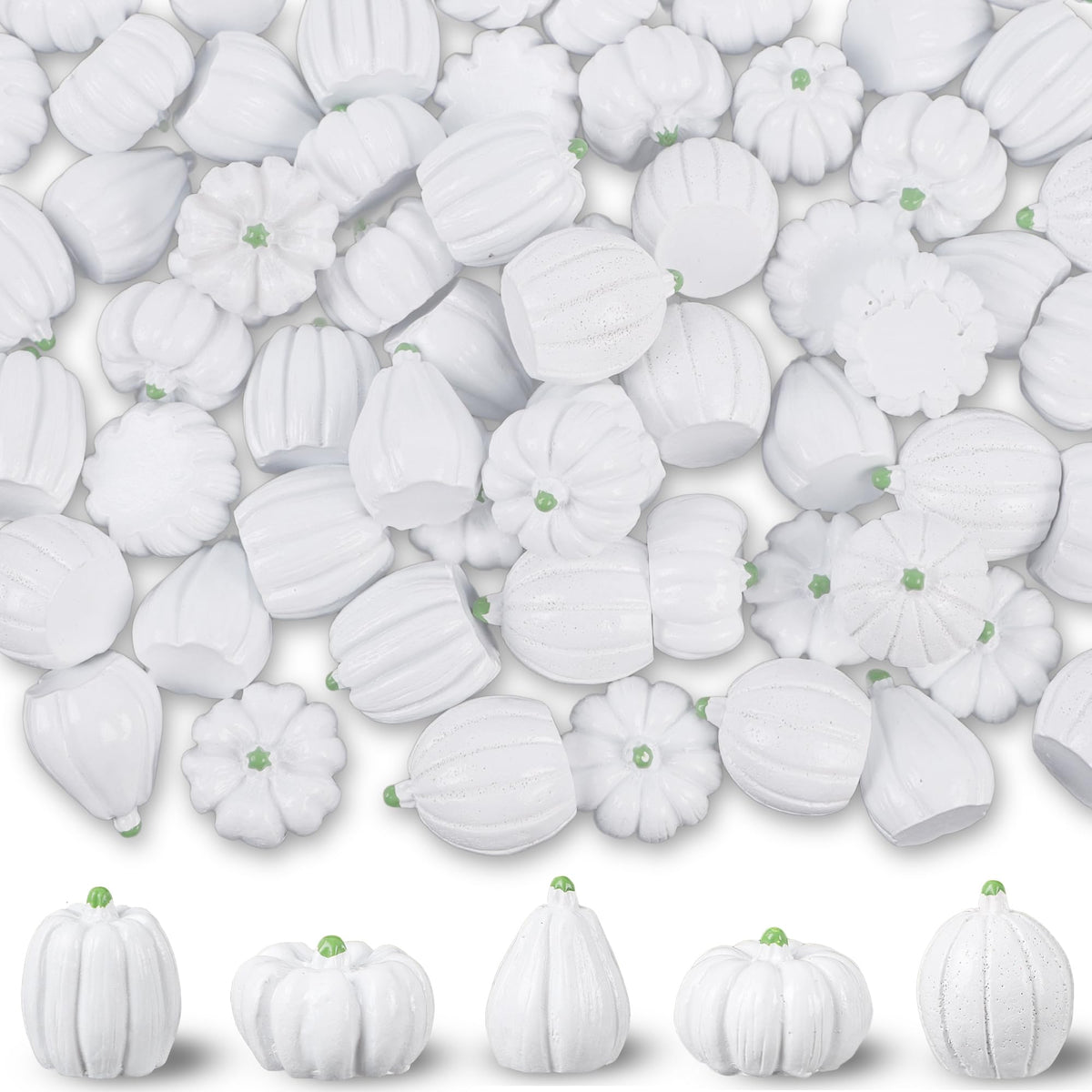 winemana Fall Decorations for Home Mini Pumpkins Gourds & Leaves Set