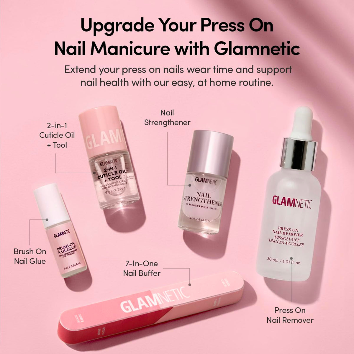 Glamnetic Halloween Press On Nails, Short Almond Glossy, Ghost Besties