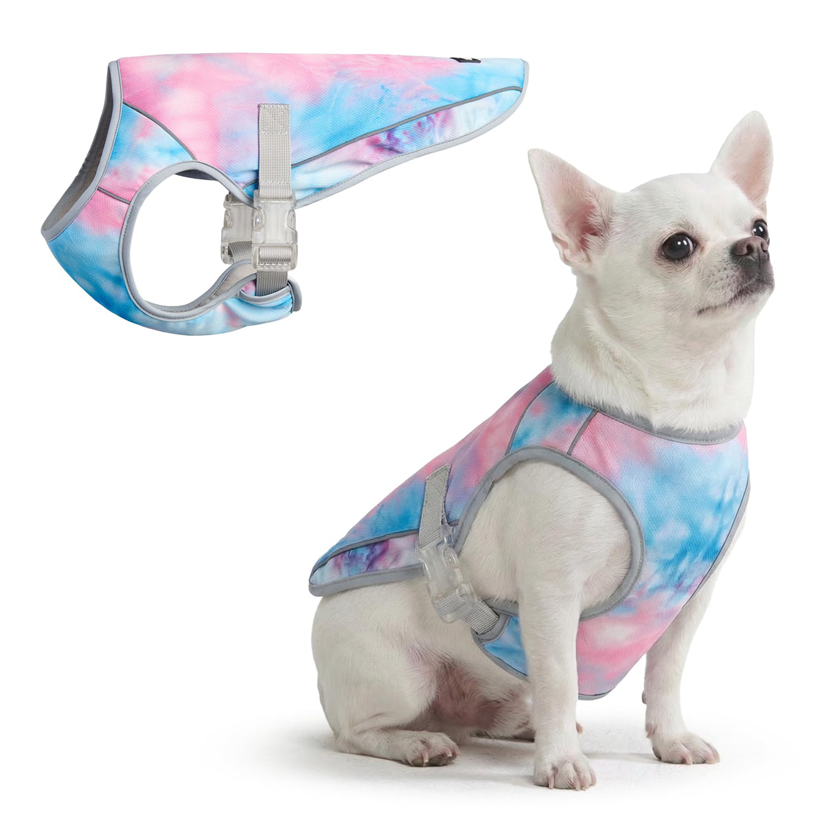 Spark Paws Dog Cooling Vest - SPF 50 UV Sun Protection - Summer Heat Relief Gear for Dogs, Lightweight, Evaporative Cooling - Dog Anxiety Relief Vest During Hot Days - Snowcone, XL