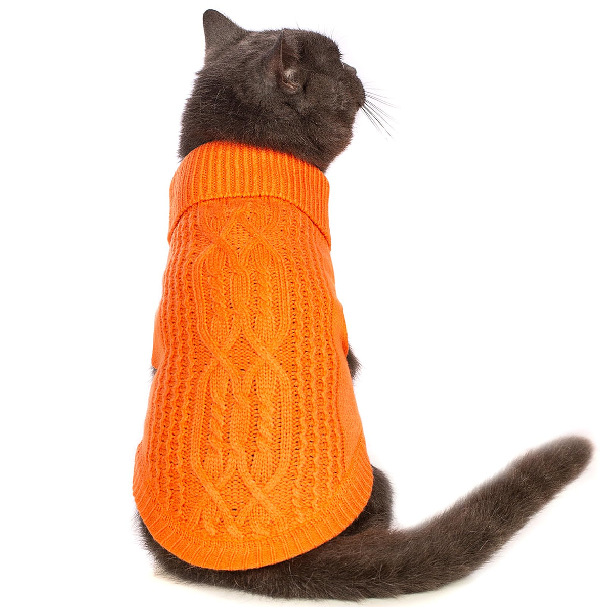 Cat Sweater Stretchy,19 Colors,6 Sizes,Snug Winter (Maple Leaf Red, Medium, Vest)