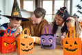 Jaywayang 8Pcs Halloween Trick or Treat Tote Bags with Handles ， Reusable Non-Woven Ghost Face Gift Bags for Adults Kids Gifts Wrapping, Party Supplies.