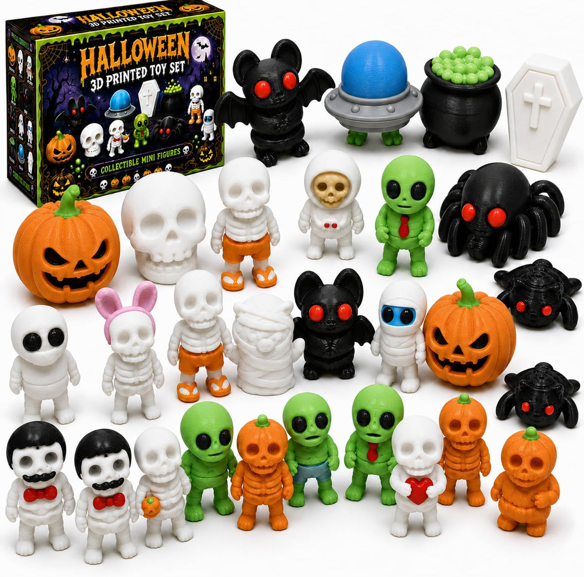 30 PCS Halloween Party Favors Toys, 3D Printed Fidget Toys Halloween Toys
