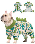 CuteBone Dinosaur Costume Dog Pajamas, Stretchy Spandex Crystal Velvet Sleepwear Coat for Small Dogs, Soft & Warm Pet Outfit Clothes for Cold Weather, Cozy Pullover Design COSP05XXL