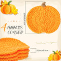Irenare 4 Pcs Fall Crochet Pumpkins Coaster Halloween Thanksgiving Decor