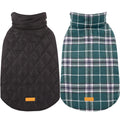 Kuoser Waterproof Dog Coat, Warm Reversible Dog Jacket with Leash Hole