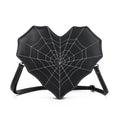 Gothic Purses for Women, Heart Shaped Shoulder Bag, Gothic Spider Web Backpack Purse, Halloween Goth Crossbody Bags