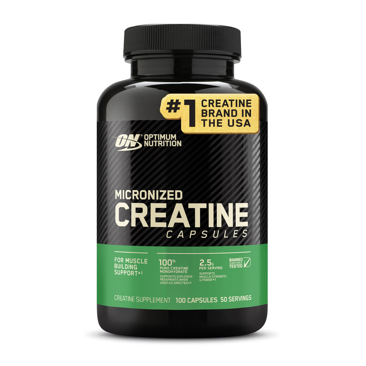 Optimum Nutrition Creatine, Micronized Creatine Monohydrate Powder, Supports Strength & Recovery, Banned Substance Tested, Unflavored, 5g per Serving, 60 Servings