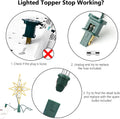 Brizled Christmas Tree Topper, 11" Warm White Double-Sided Bethlehem Star Tree Topper, Plugin Polaris Xmas Treetop with 10 Lights, UL Certified Lighted Tree Top for Christmas Tree Home Holidays Decor