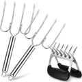 Sieral 4 Pcs Turkey Lifter Forks Meat Claws, Wooden, Classic