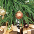 HipTree 12ct 2.36 in Copper Gold Velvet Baubles for Tabletop Christmas Tree