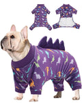CuteBone Dinosaur Costume Dog Pajamas, Stretchy Spandex Crystal Velvet Sleepwear Coat for Small Dogs, Soft & Warm Pet Outfit Clothes for Cold Weather, Cozy Pullover Design COSP05XXL