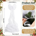 White Large Christmas Bow for Tree Topper 25 ft, White, Tulle