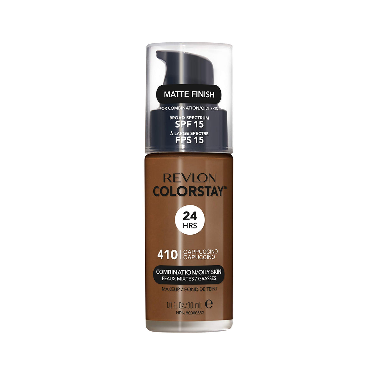 Revlon Liquid Foundation, ColorStay Face Makeup for Combination & Oily Skin, SPF 15, Medium-Full Coverage with Matte Finish, 360 Golden Caramel, 1 Fl Oz