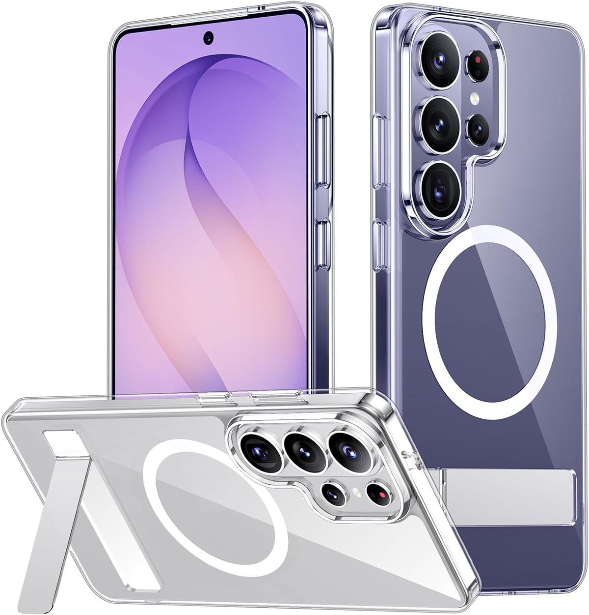 SPIDERCASE for Samsung Galaxy S26 Ultra Case,Built-in Stand,Clear