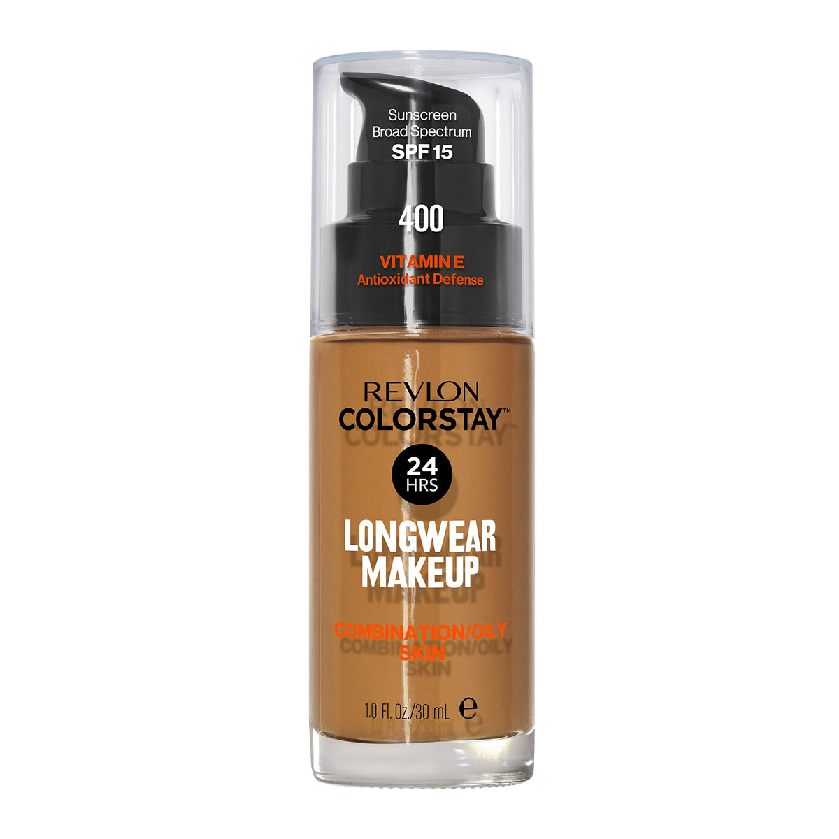 Revlon Liquid Foundation, ColorStay Face Makeup for Combination & Oily Skin, SPF 15, Medium-Full Coverage with Matte Finish, 360 Golden Caramel, 1 Fl Oz