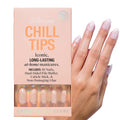 Chillhouse - Chill Tips, French Tip Press On Nails Kit - Going to the Barre (Oval) - 30 Nail Shapes & Sizes - 2 Weeks of Wear - Customizable Fit - French Manicure Kit - Women Owned, Beauty & Self Care