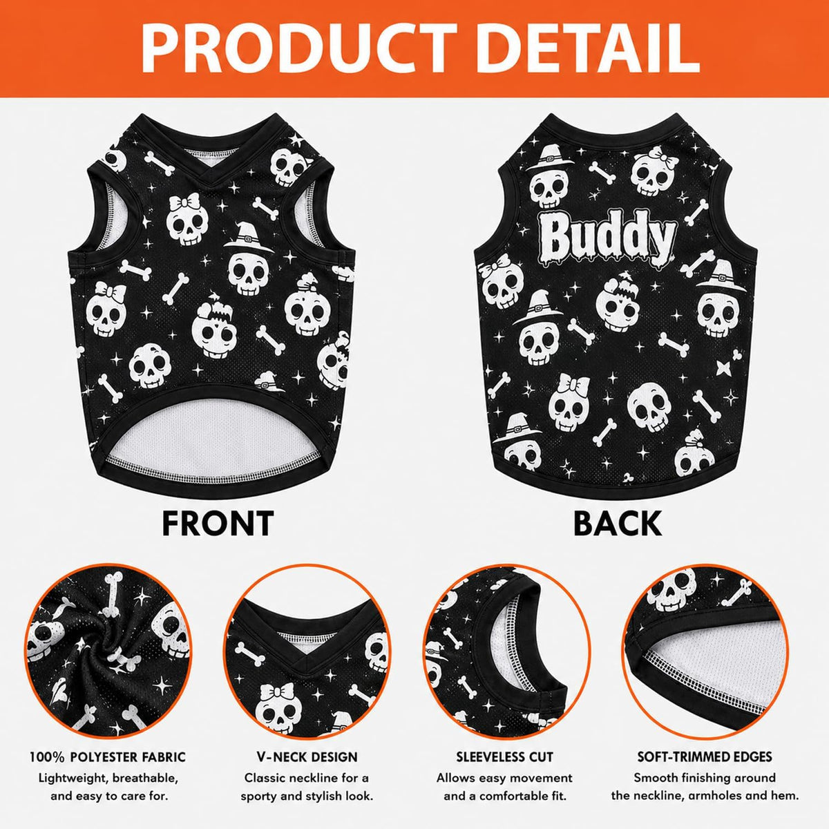 Personalized Halloween Dog Shirt, Custom Pet Shirt with Name, Pumpkin Bat Spider Web Dog Costume