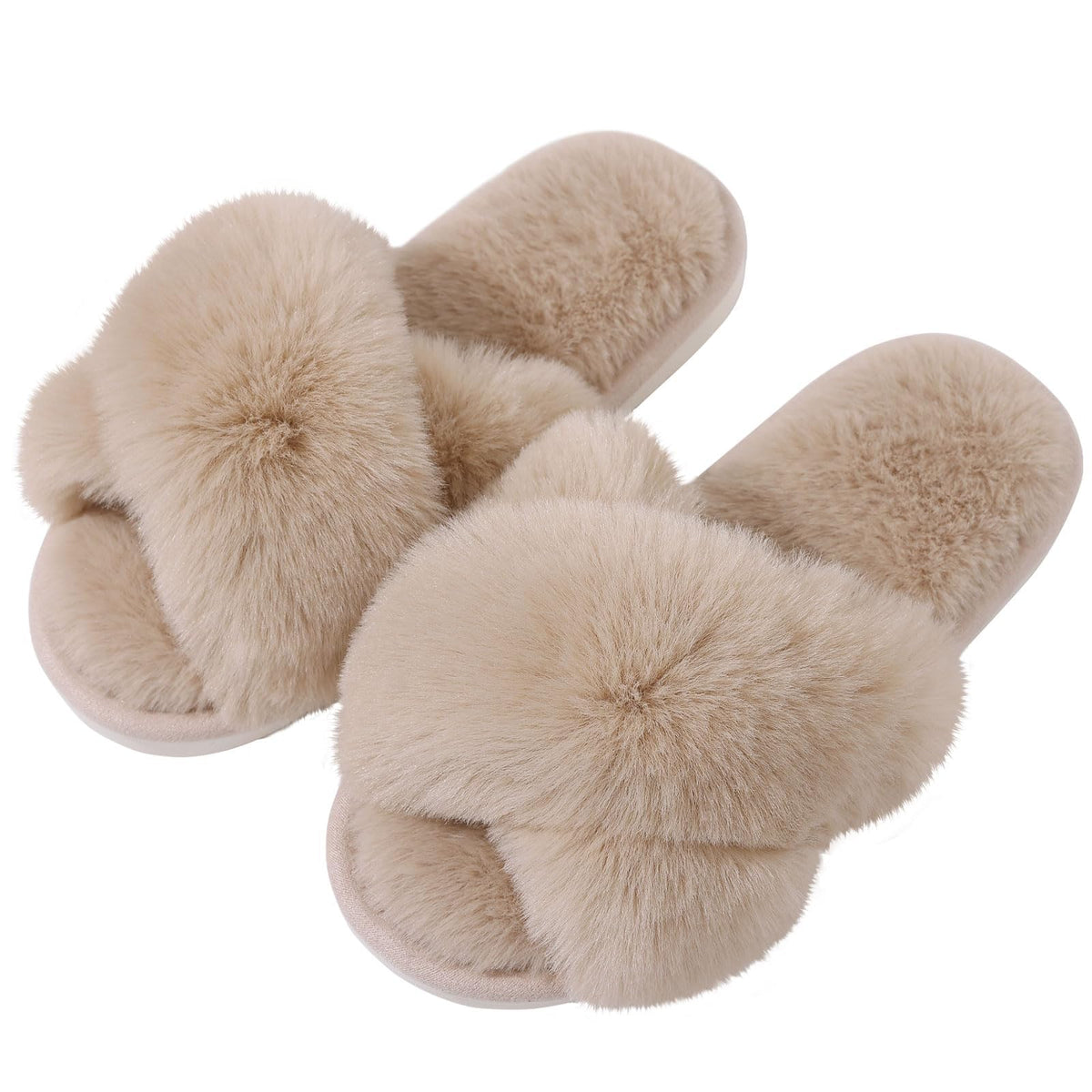 Evshine Memory Foam Fuzzy House Slippers for Women