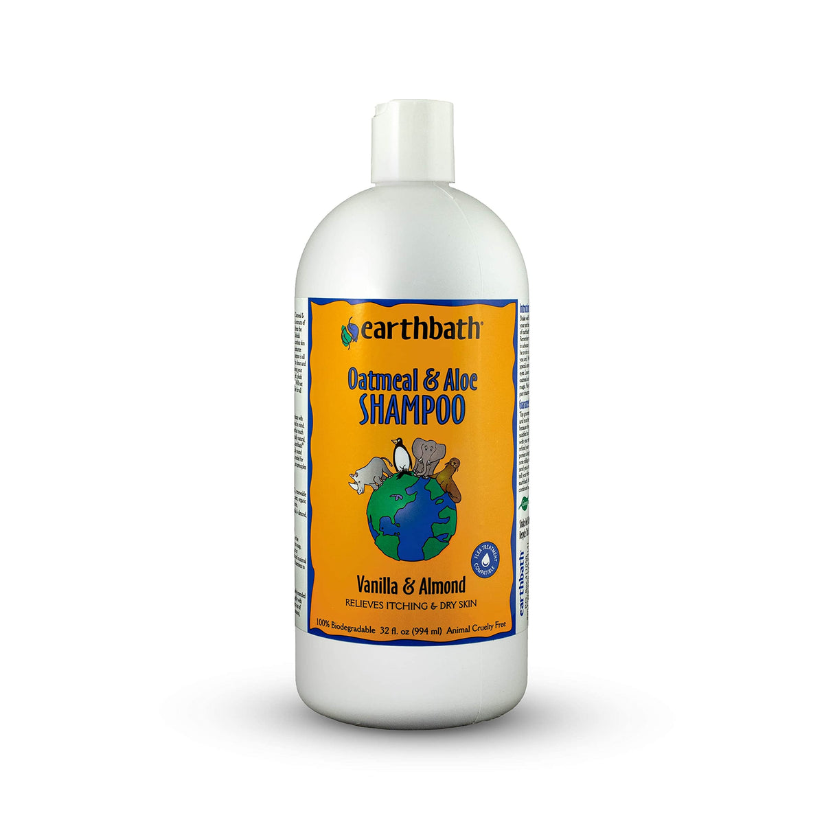 earthbath, Oatmeal & Aloe Dog Shampoo - Oatmeal Shampoo for Dogs, Itchy, Dry Skin Relief, Dog Wash, Made in USA, Cruelty Free Pet Shampoos - Vanilla & Almond, 16 Oz (1 Pack)