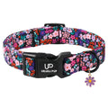 Fall Plaid Dog Collar with Maple Leaf Charm – Adjustable Autumn Checkered Dog Collar for Small Medium Large Dogs, Soft Cotton Puppy Collars with Quick Release Buckle and Metal D-Ring