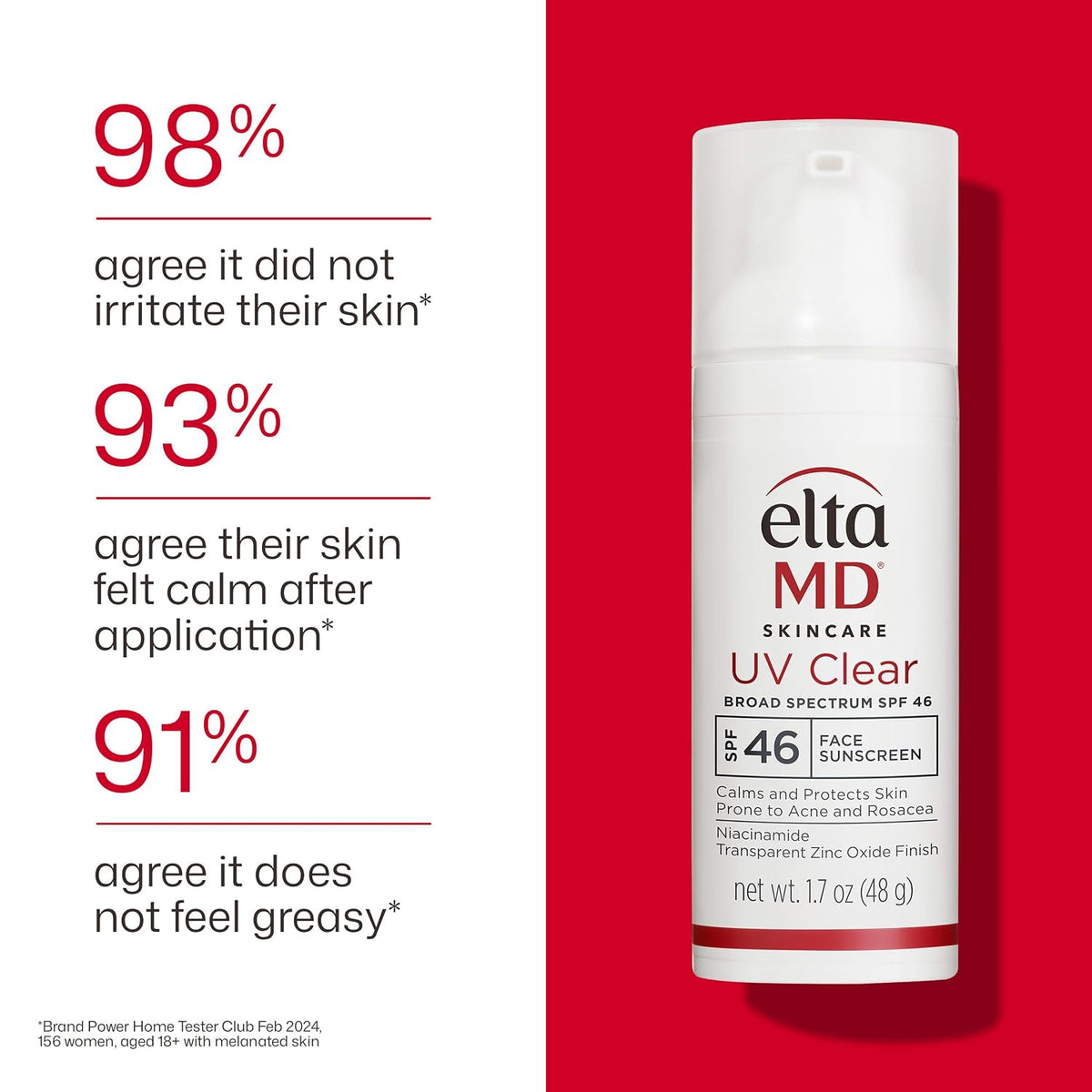 EltaMD UV Clear Face Sunscreen SPF, Oil-Free Sunscreen with Zinc Oxide, Dermatologist Recommended