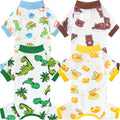 4 Pack Dog Christmas Pajamas Reindeer Puppy Clothes Cute Santa Claus Dog Pajamas Costumes Outfit Red Green Medium