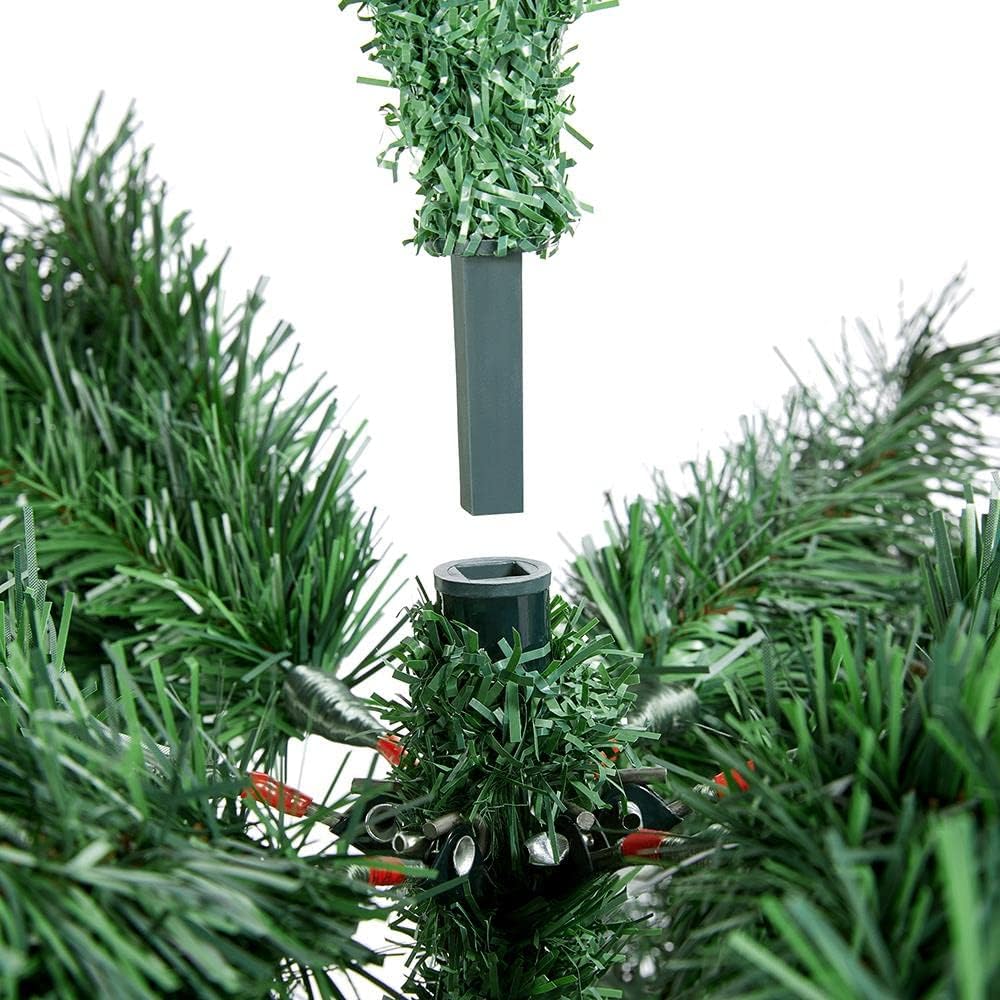 Yaheetech 6ft Pre-lit Christmas Tree with 300 Warm White Lights, Green