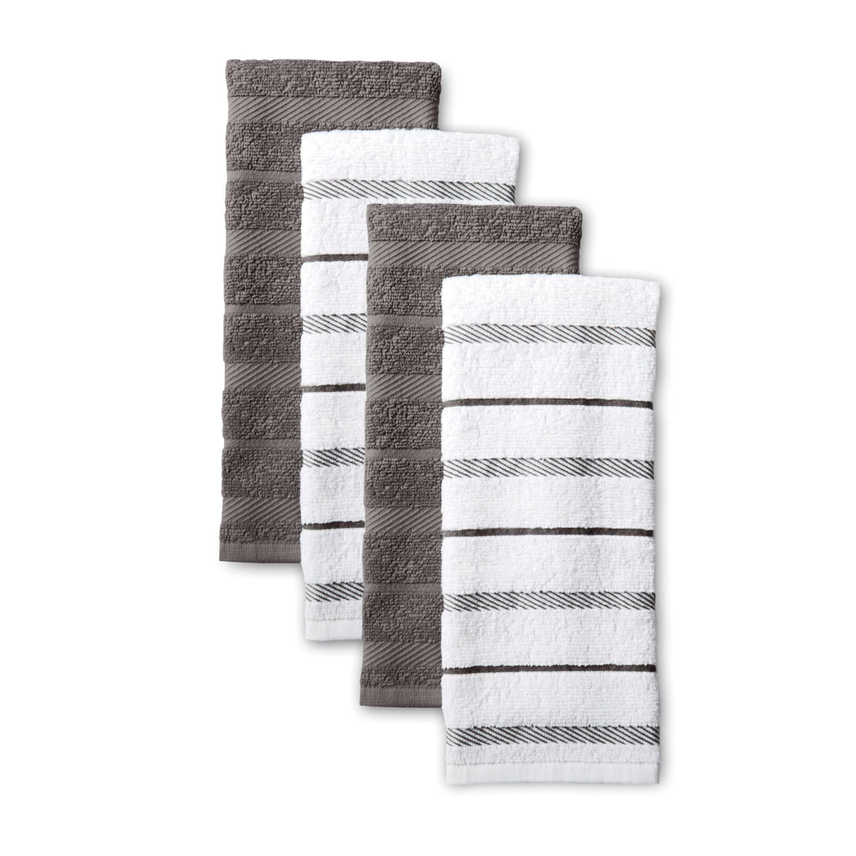 KitchenAid Albany Kitchen Towel 4-Pack Set, Honey Orange/White, 16"x26"