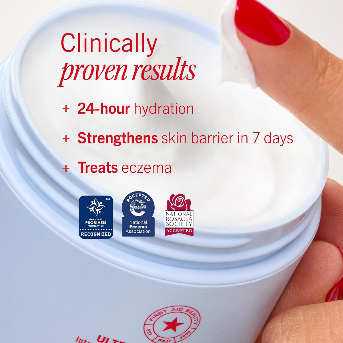 First Aid Beauty Ultra Repair Cream, Intense Hydration - Clinically Tested Face & Body Moisturizer with Colloidal Oatmeal - Supports Eczema & Dry Skin Barrier Repair - Fragrance Free
