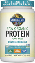 Garden of Life Protein Powder, Vegan Protein Powder, BCAA, Probiotics & Digestive Enzymes, Gluten & Lactose Free, Unflavored, 20 Servings